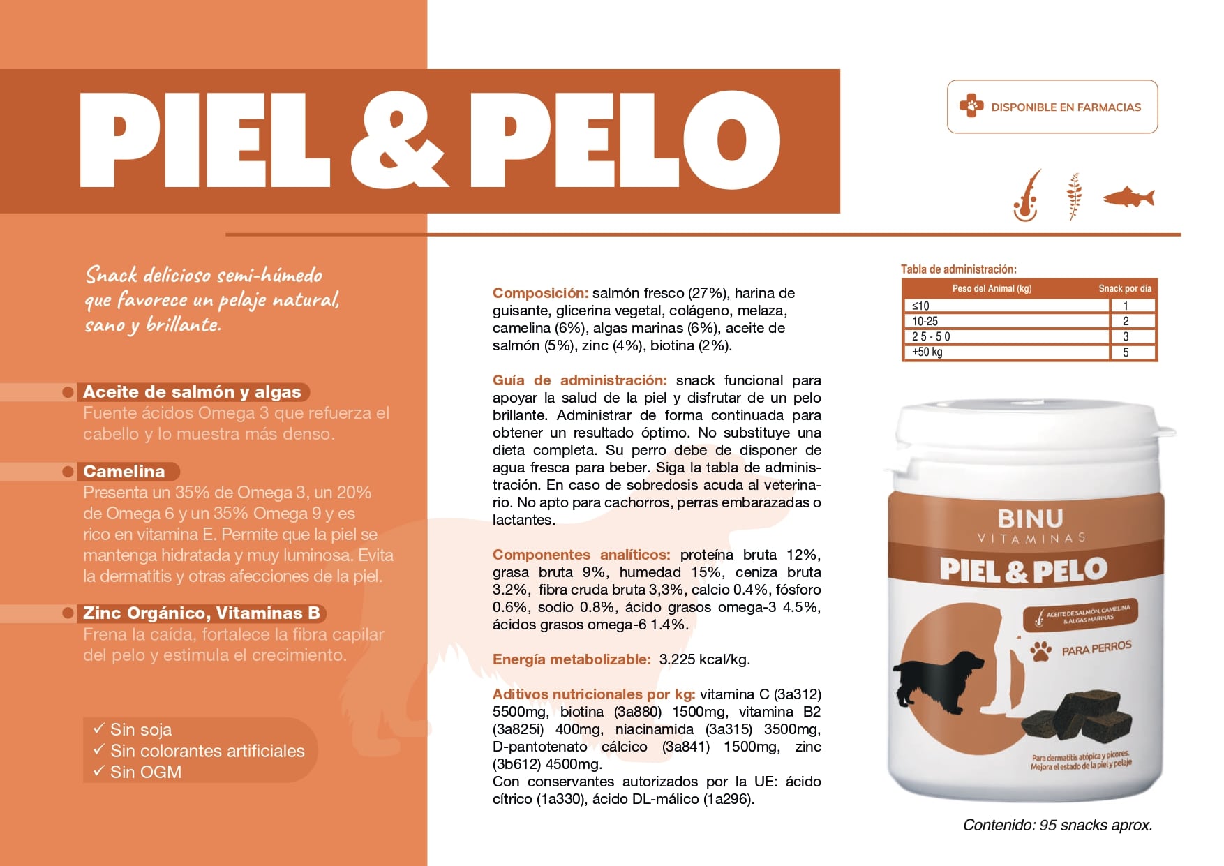 Binu vitaminas catálogo piel y pelo