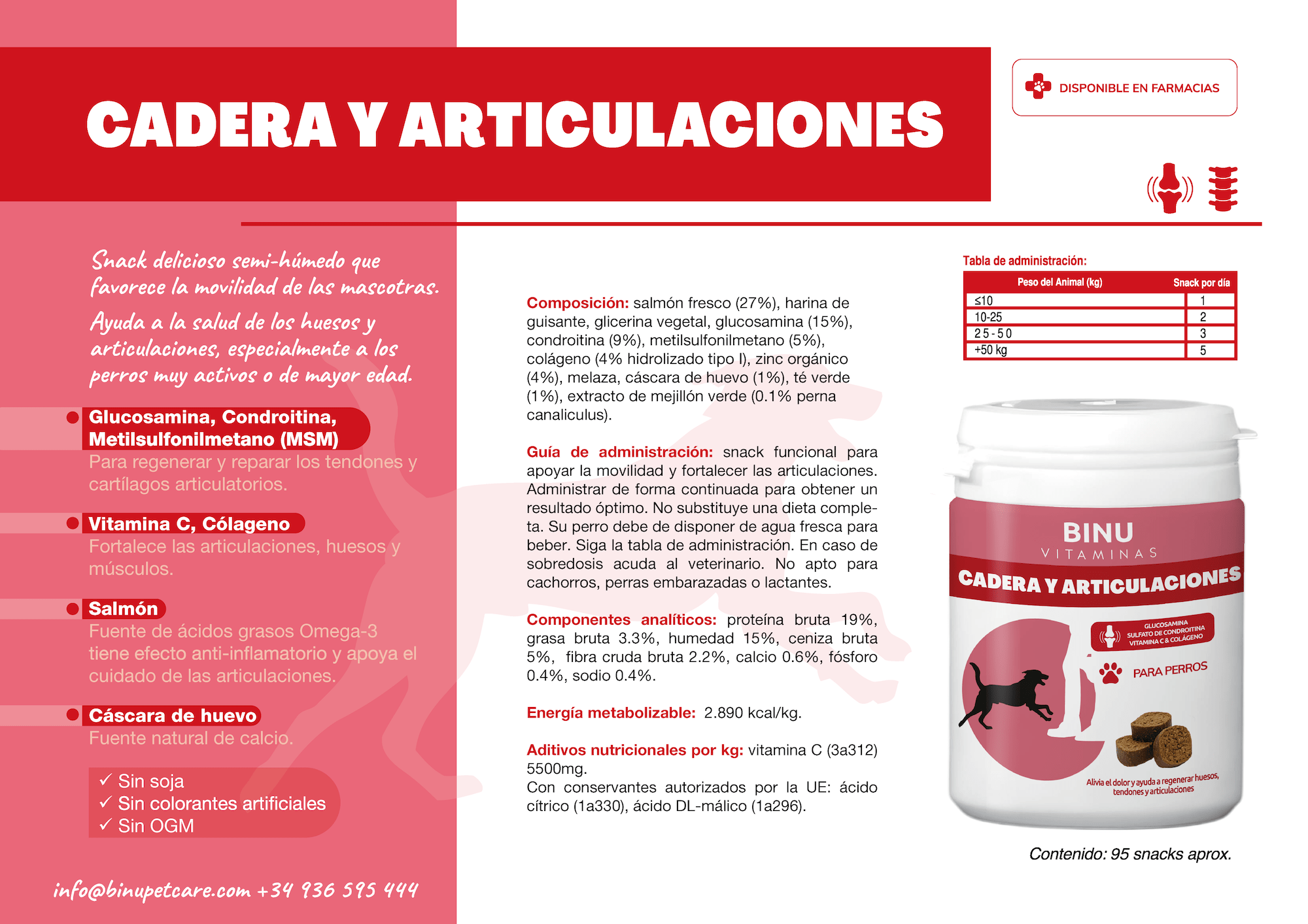 Binu cadera y articulaciones producto para perros Binu vitaminas cadera y articulaciones producto para perros